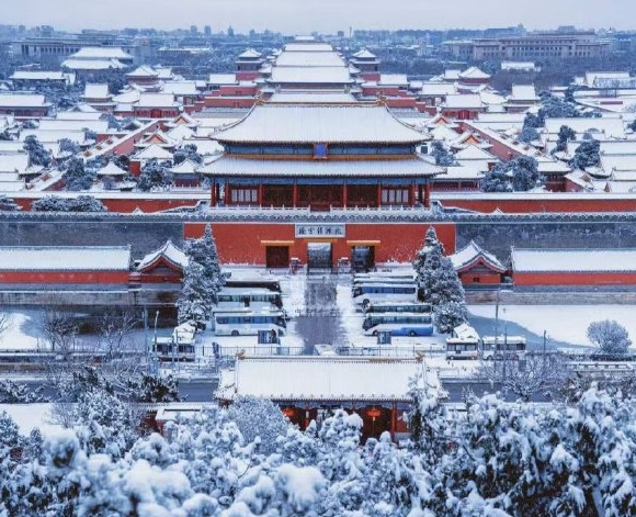 北京故宫初雪